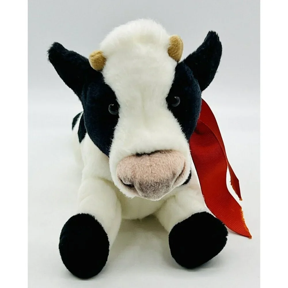 Gund Gundimals Cow Plush Stuffed Animal 4028947 Black White 10 inch Realistic